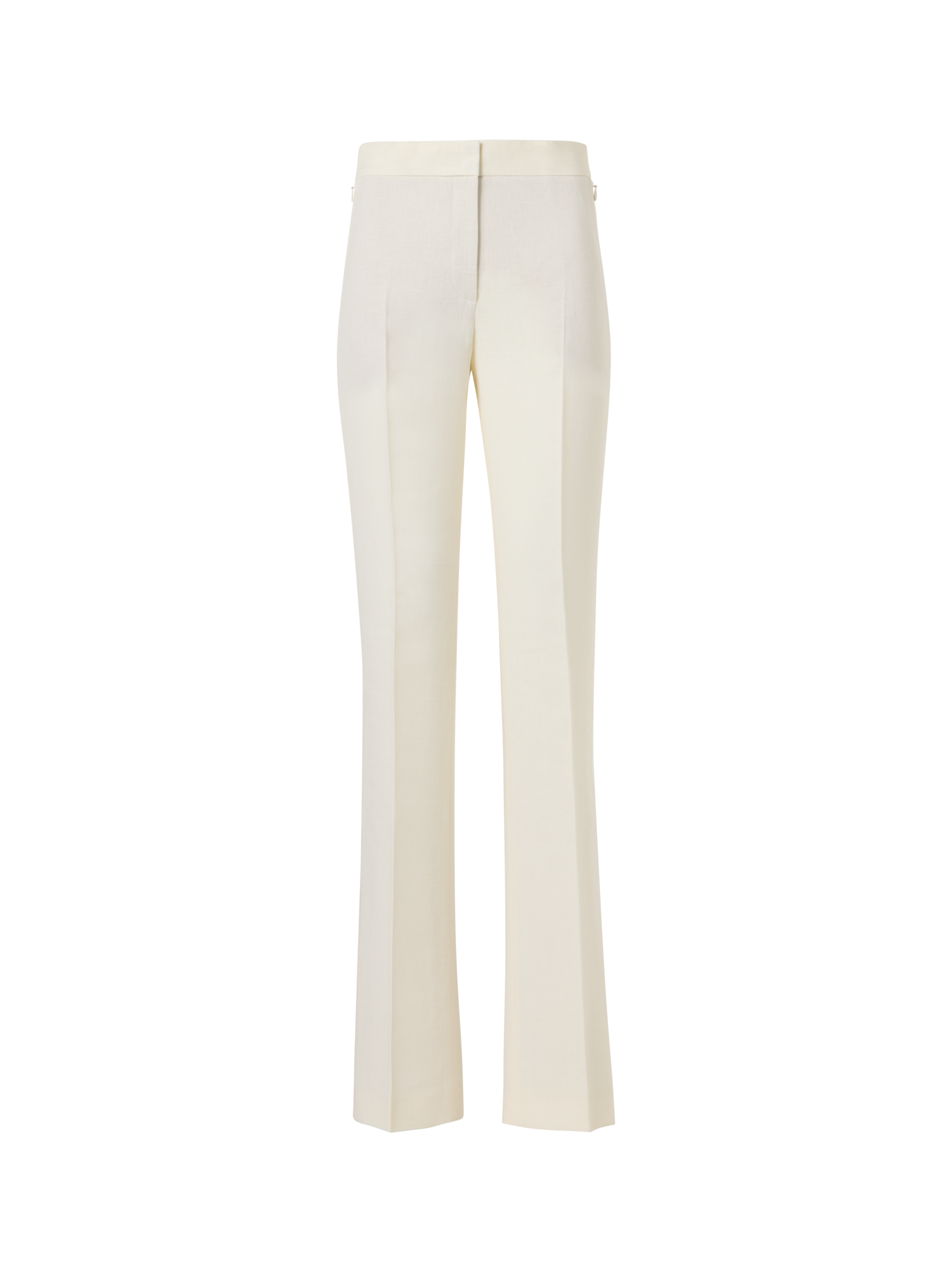 Designer Carl Straight-Leg Hose aus Leinen-Woll-Krepp-Doubleface - Ecru