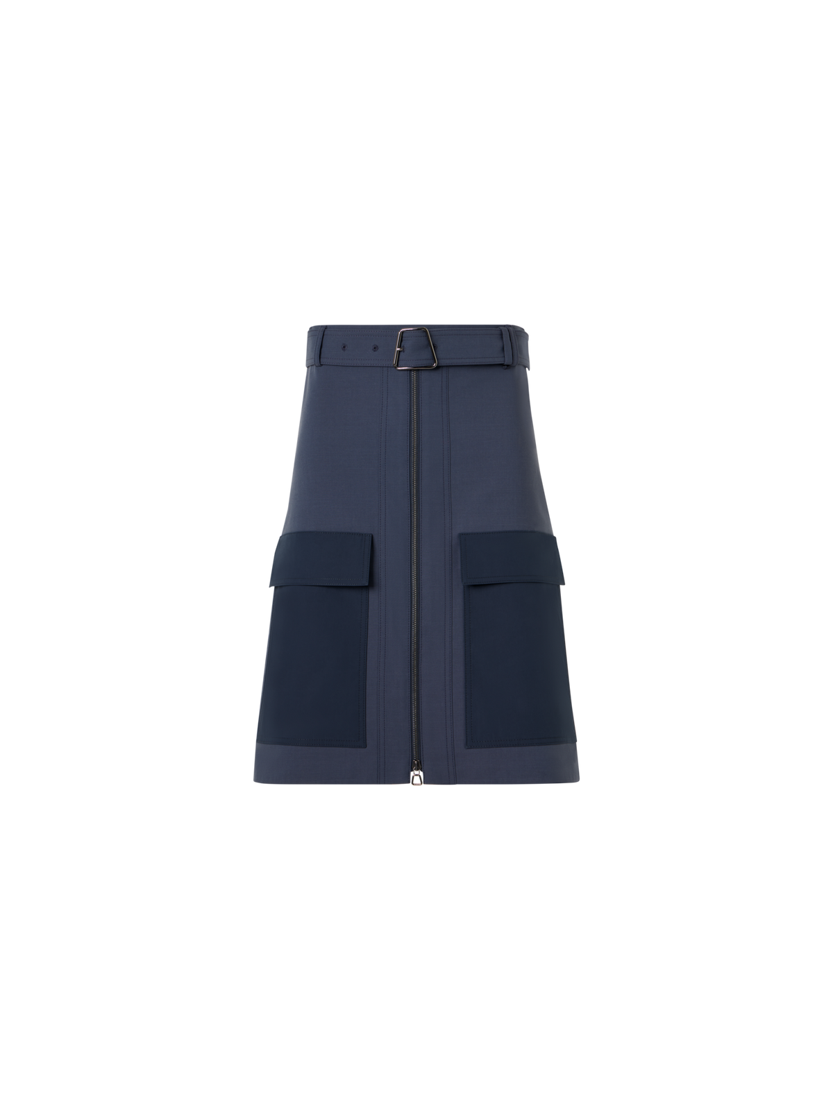 Designer Bleistiftrock aus Baumwoll-Doubleface - Blau
