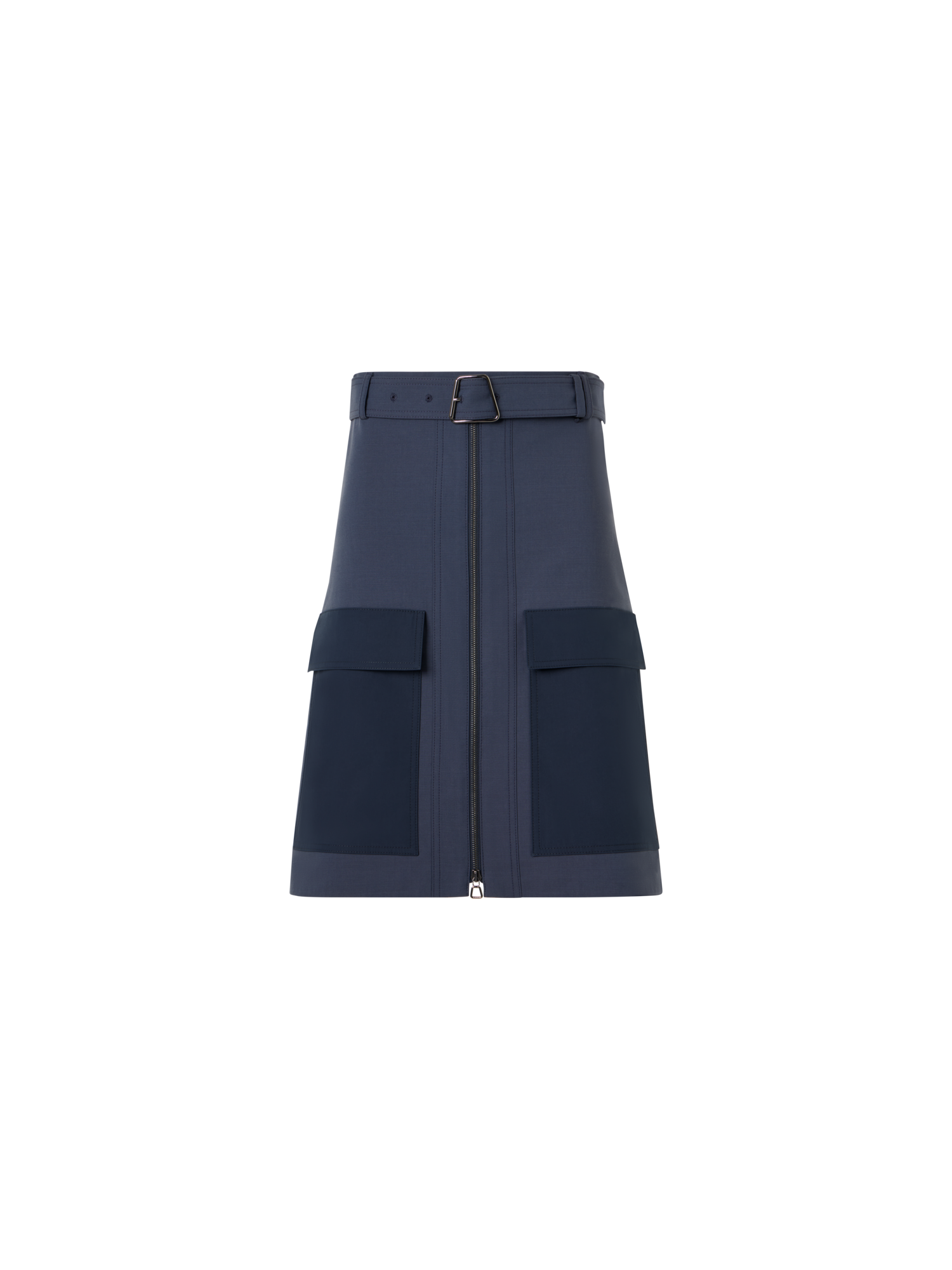 Designer Bleistiftrock aus Baumwoll-Doubleface - Blau