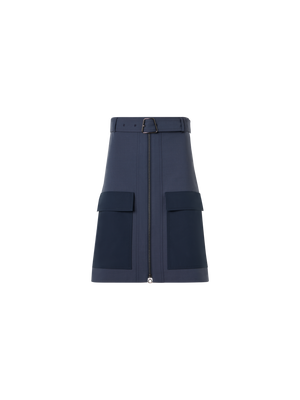 Designer Bleistiftrock aus Baumwoll-Doubleface - Blau