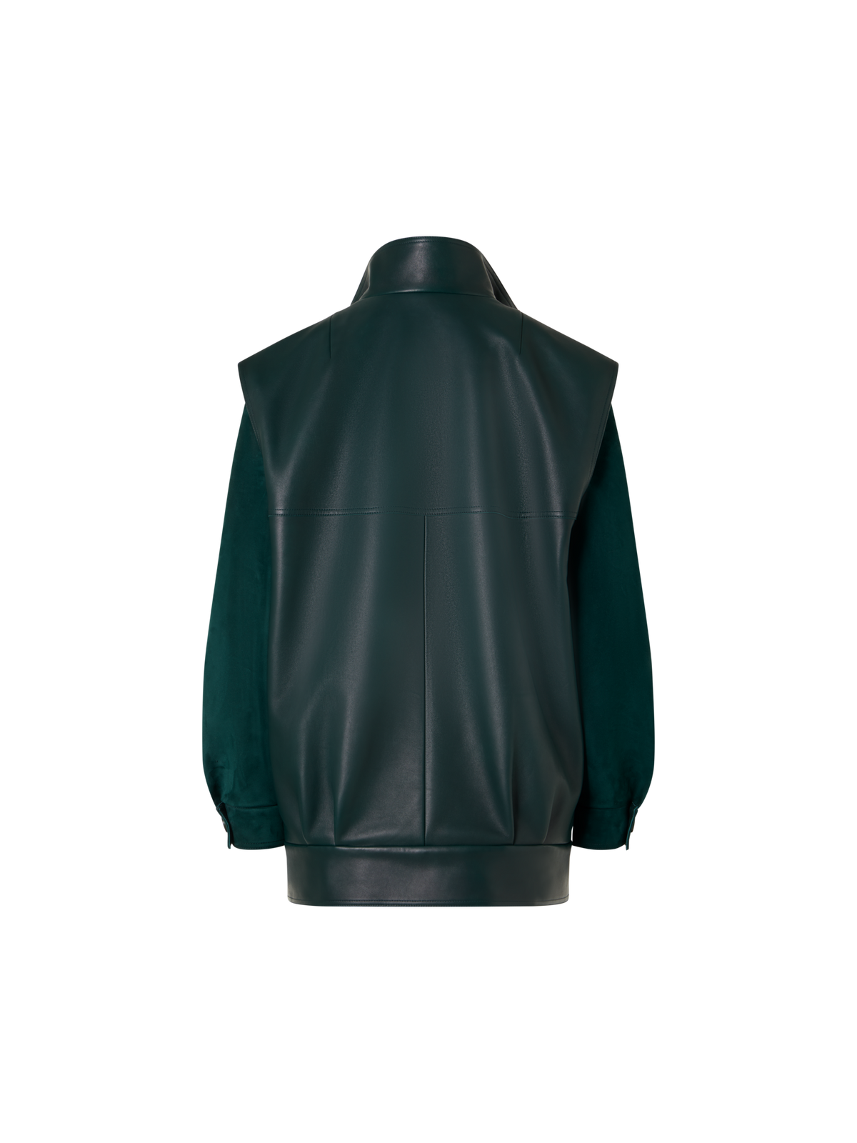 Designer Veloursleder-Blouson mit Nappaleder-Gilet - Grün