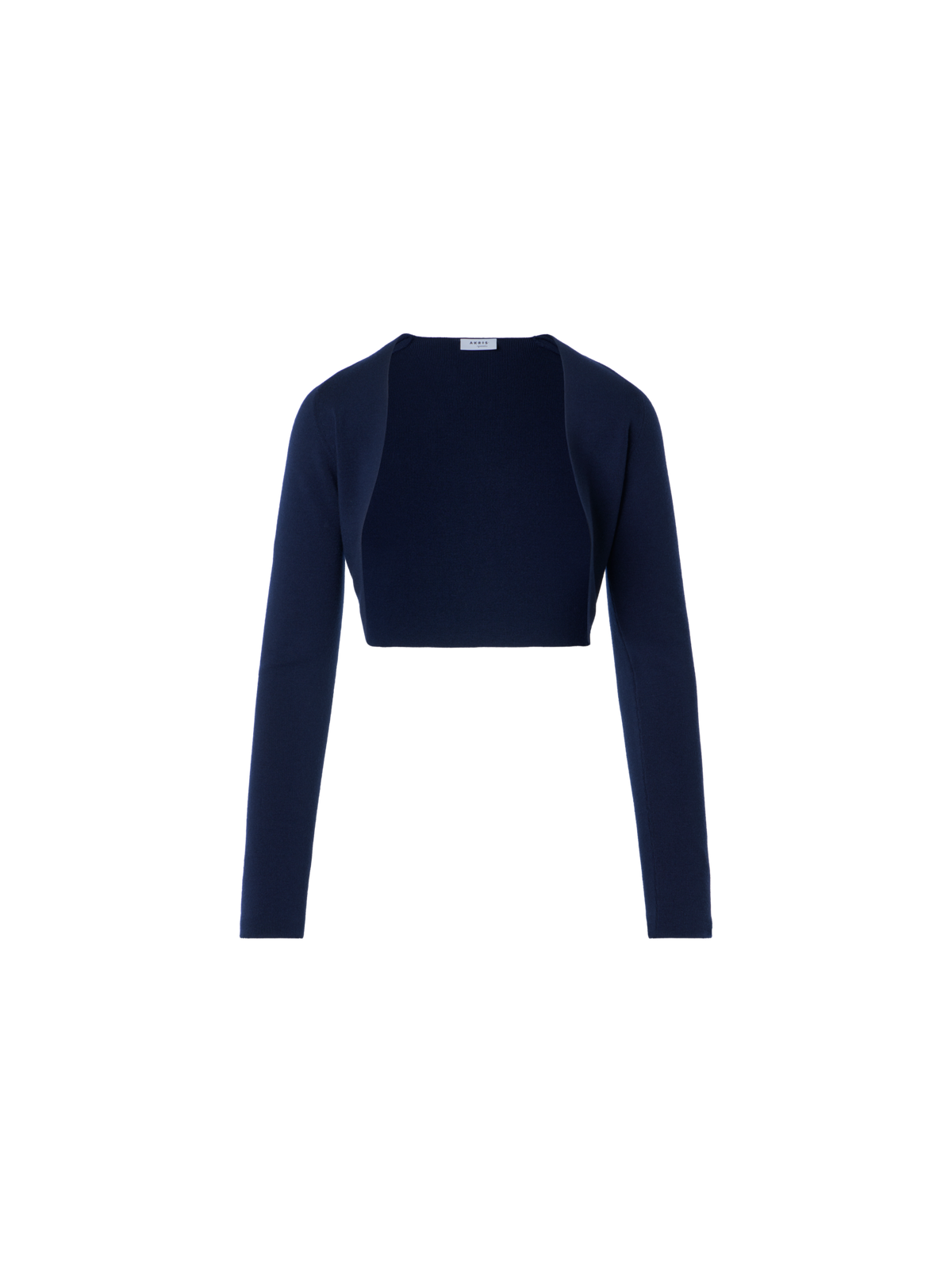 Designer Cropped Bolero-Cardigan aus Merinowolle - Dunkelblau - Blau