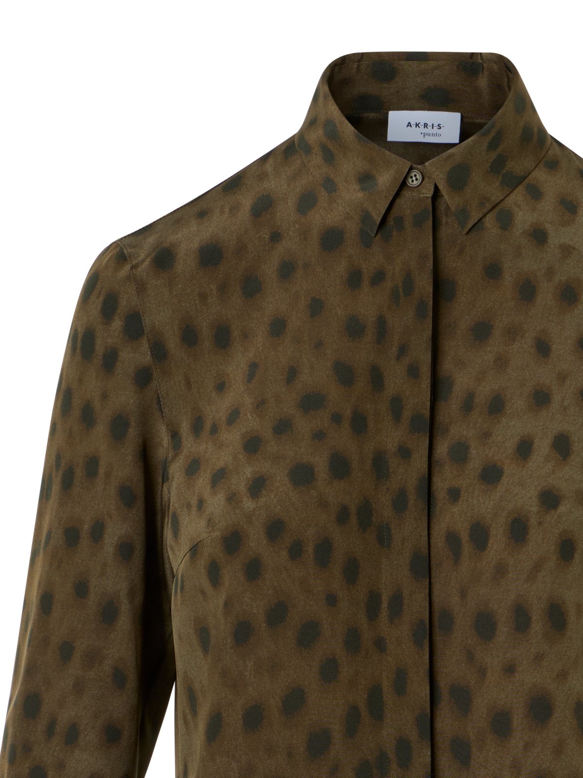 Designer Seidenbluse im Leopard Print - Braun