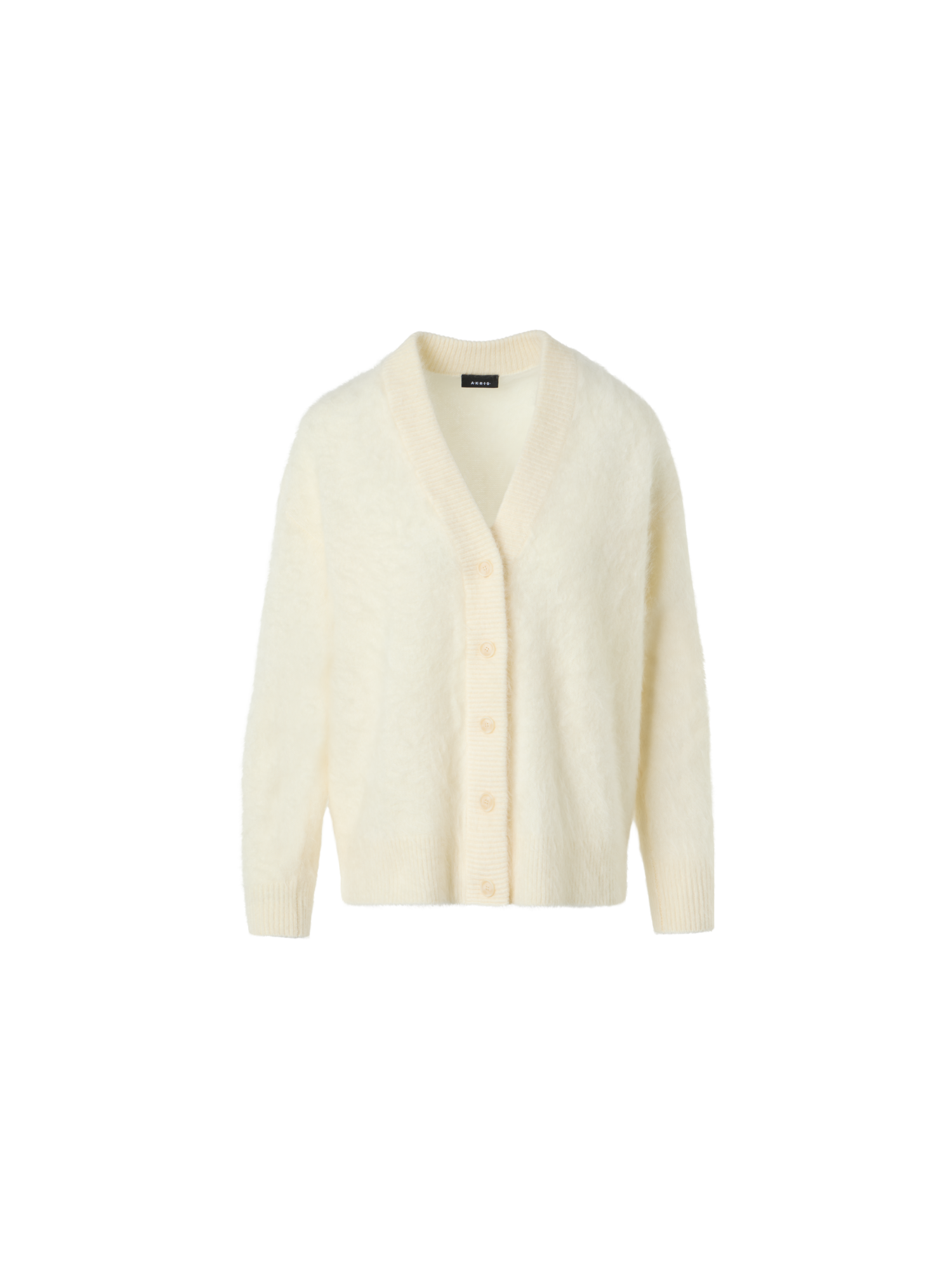 Designer Lässiger Cardigan aus Cloud-Kaschmir - Ecru