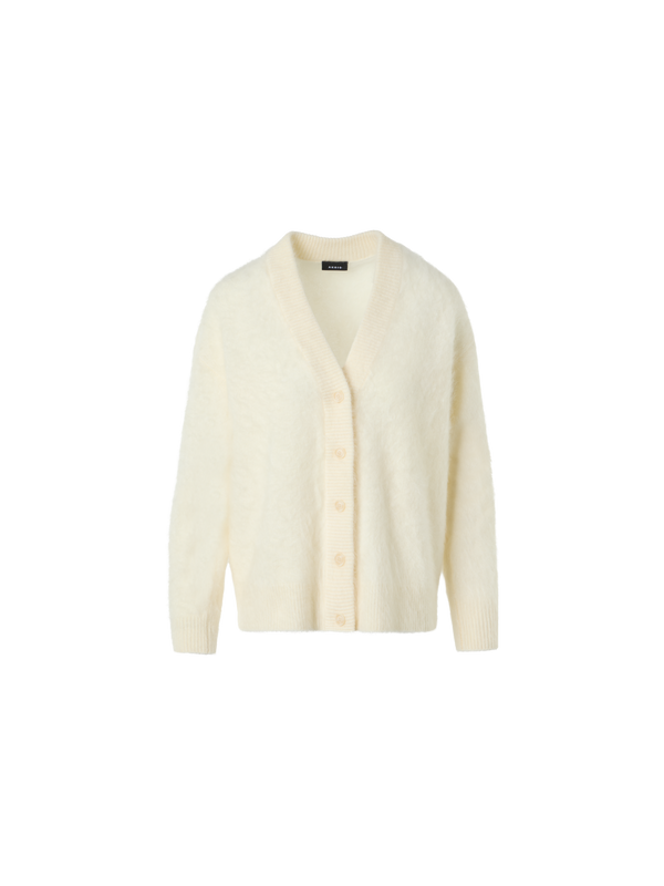 Designer Lässiger Cardigan aus Cloud-Kaschmir - Ecru