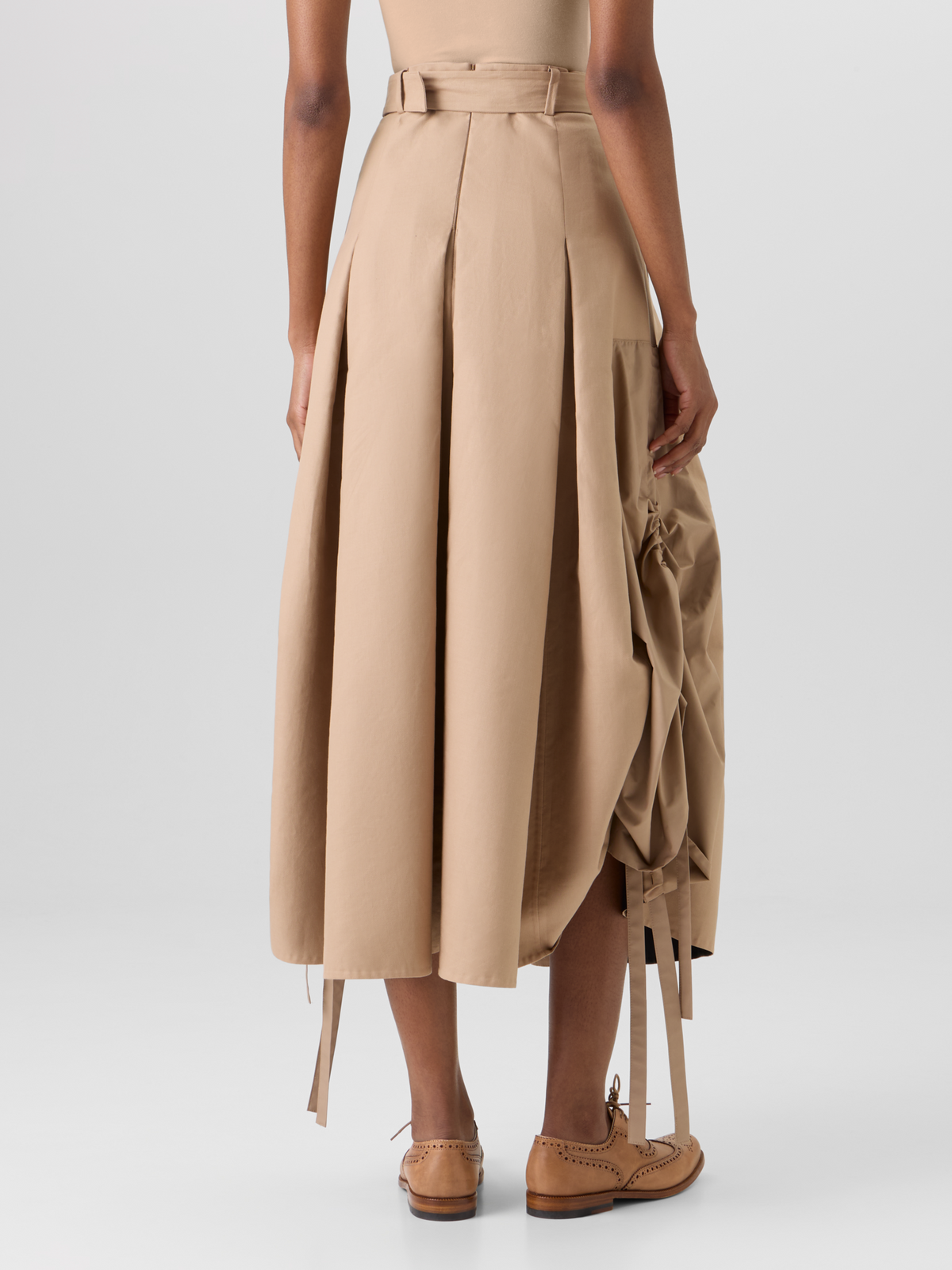 Designer Bleistiftrock aus Baumwoll-Doubleface - Beige #editorial