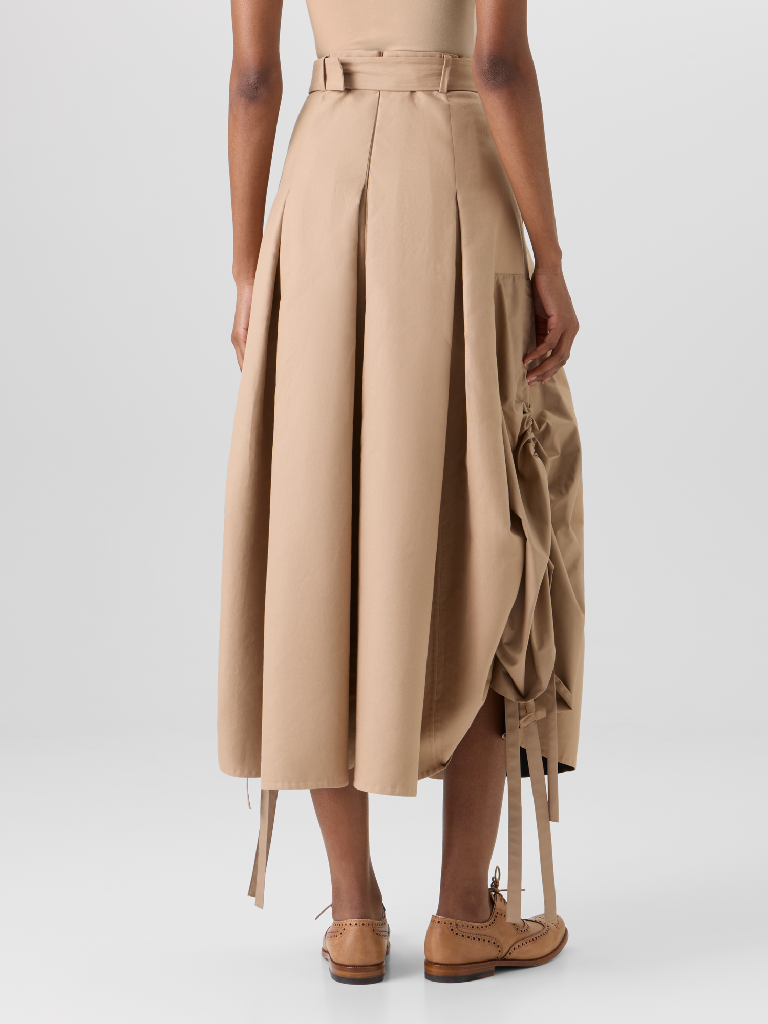 Designer Bleistiftrock aus Baumwoll-Doubleface - Beige 