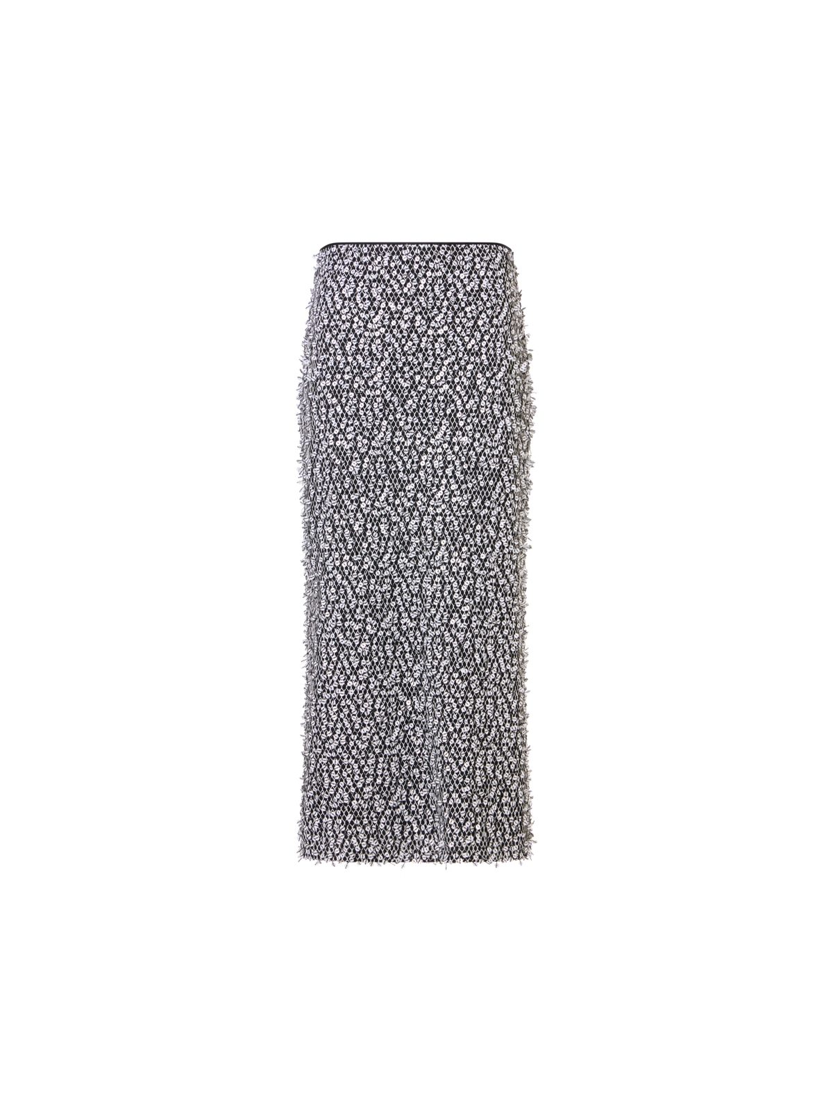 Designer Midi-Tube-Rock mit Pailletten auf Netzstickerei - Bunt