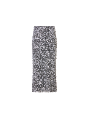 Designer Midi-Tube-Rock mit Pailletten auf Netzstickerei - Bunt