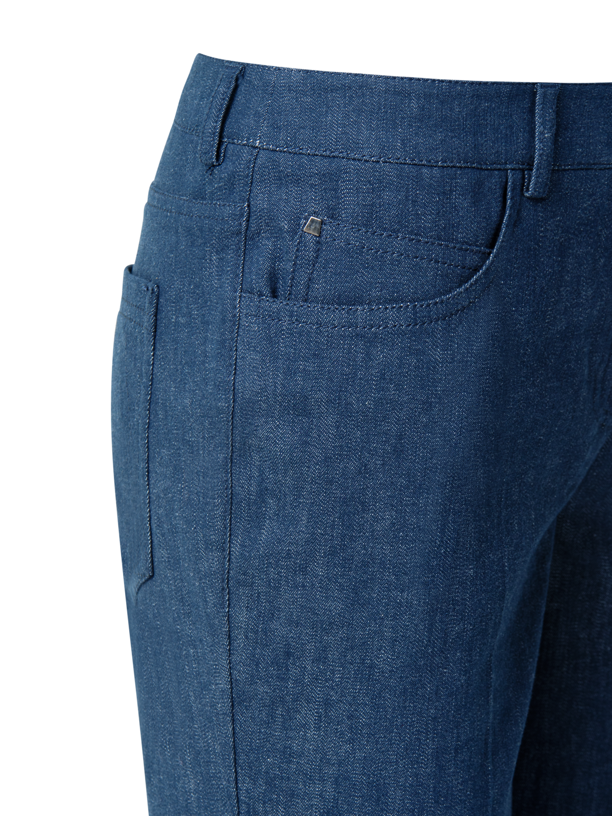 Designer Slim Hose aus Baumwoll-Denim-Stretch - Dunkelblau - Blau