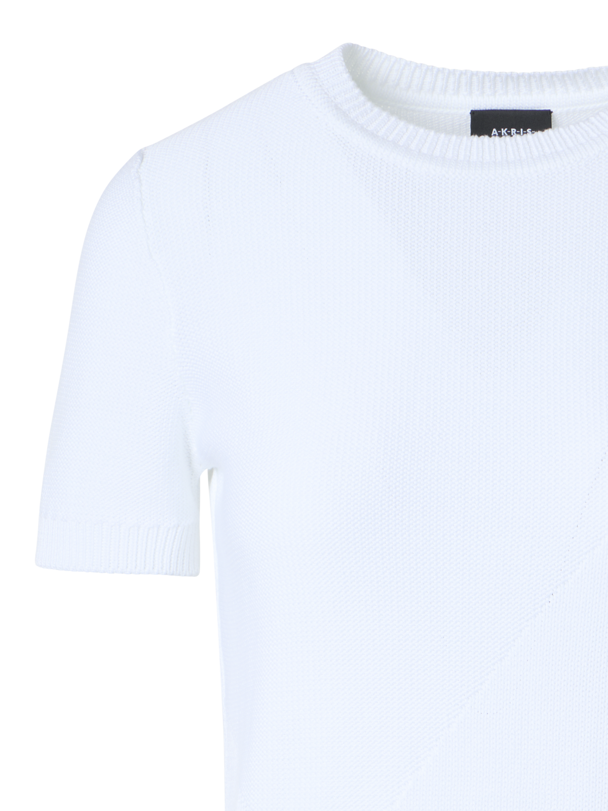 Designer Baumwollpullover mit Polygon-Intarsie - Ecru