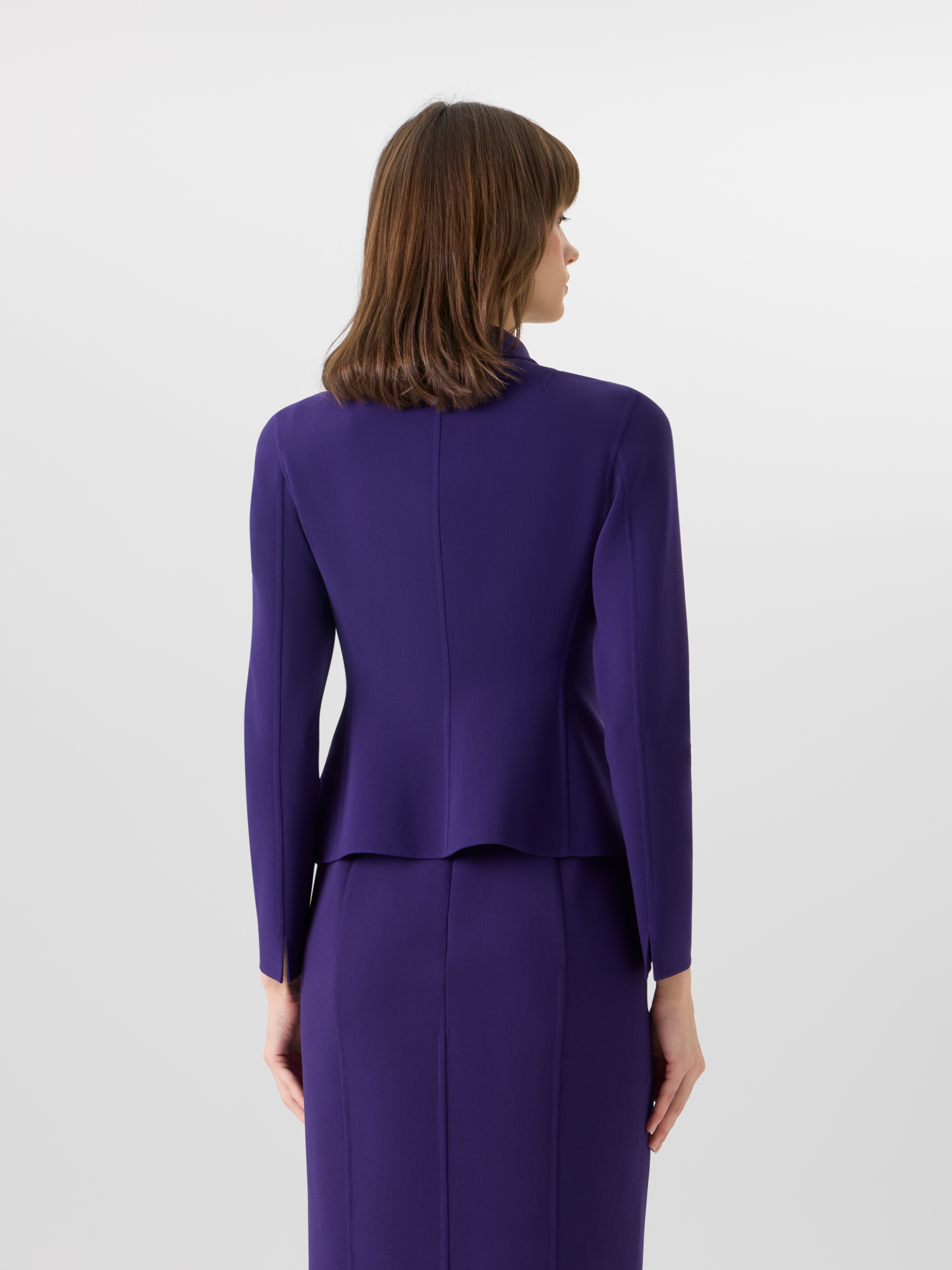 Designer Hamer Kurzjacke aus Bi-Stretch-Woll-Doubleface - Violett 