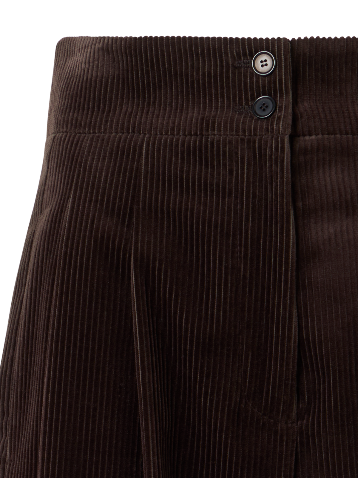 Designer Weite Bundfaltenhose aus Baumwollcord - Braun