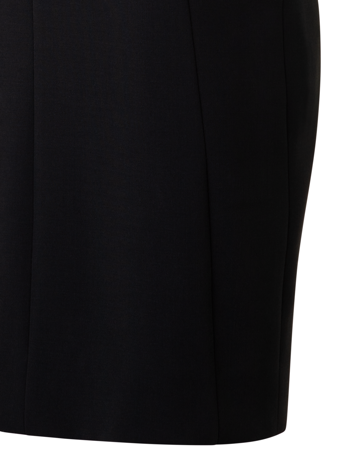 Designer Etuikleid aus Woll-Doubleface mit V-Ausschnitt - Schwarz