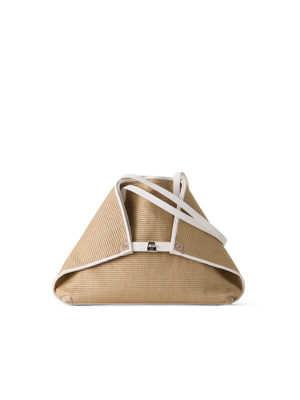 Designer Ai Medium Shoulder Tote Bag - Beige