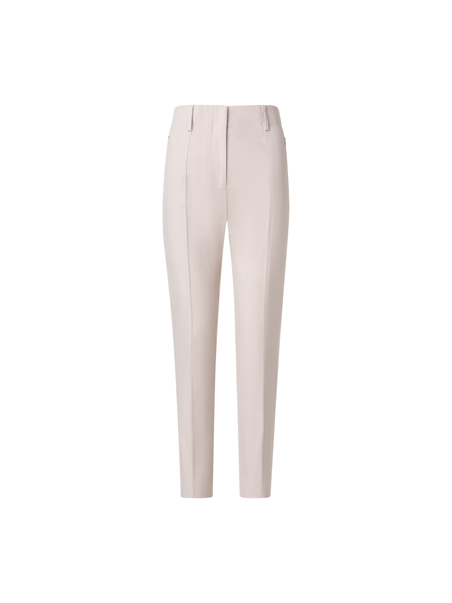 Designer Slim Hose aus Baumwoll-Stretch-Denim - Ecru - Weiss
