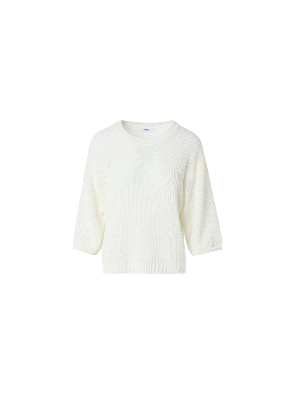 Designer Lässiger kastiger Strickpullover aus Leinen-Baumwolle - Weiss
