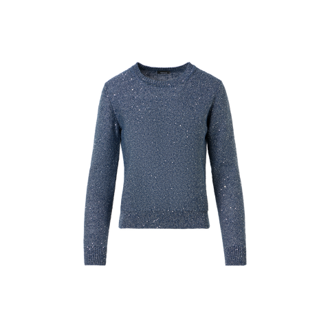 Strickpullover aus Leinen-Baumwolle mit Mikropailletten