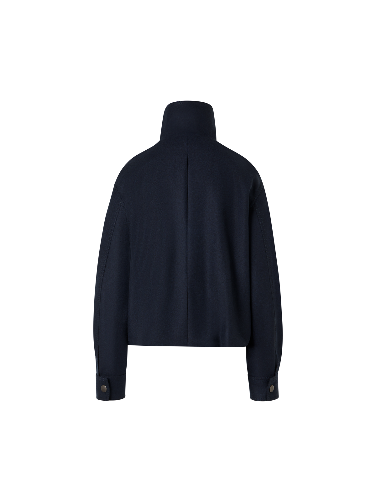Designer Blouson aus schwerem Wollflanell - Blau - Dunkelblau