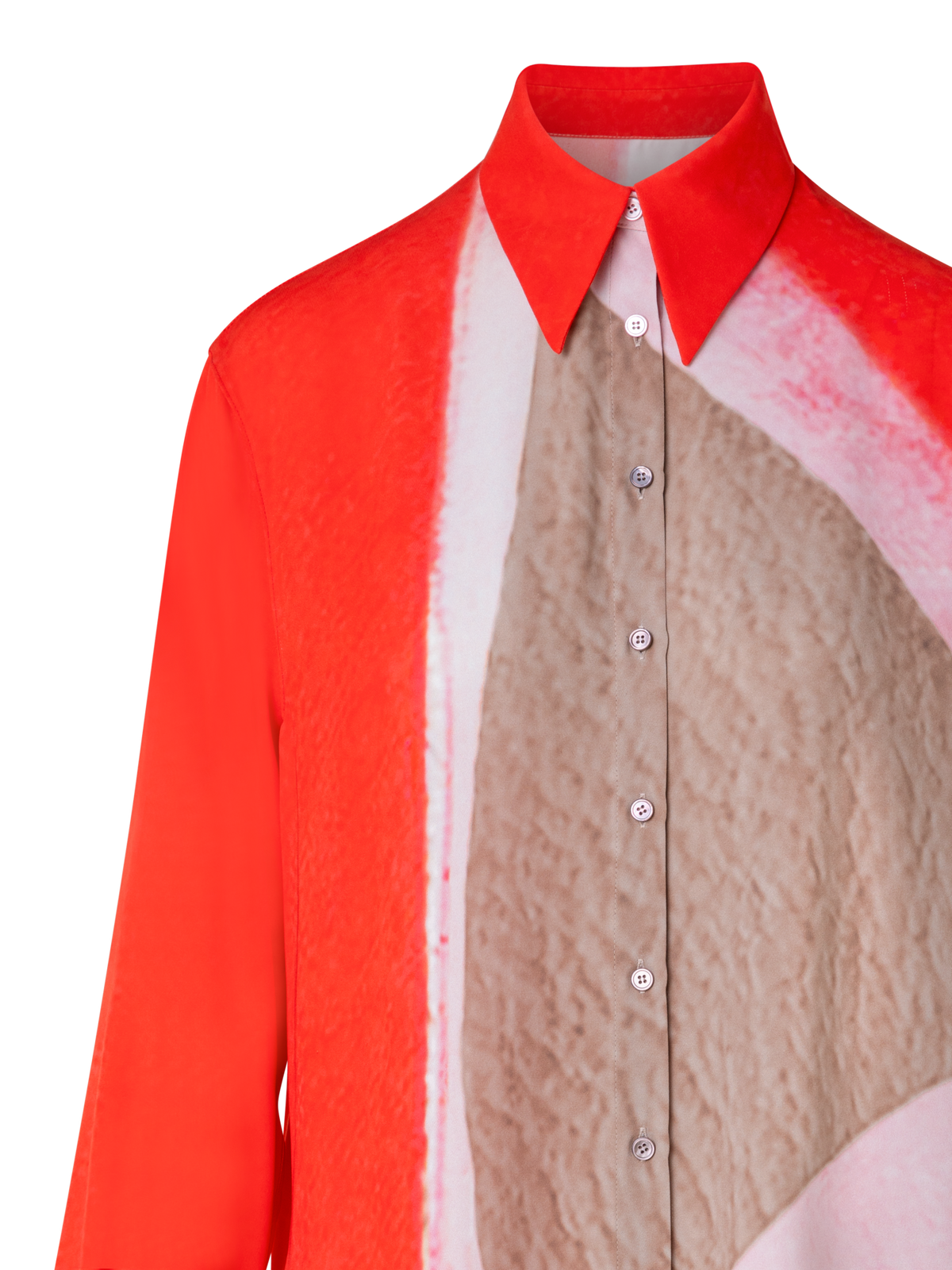 Designer Oversize Seiden-Tunika-Bluse mit Spectra Druck - Bunt