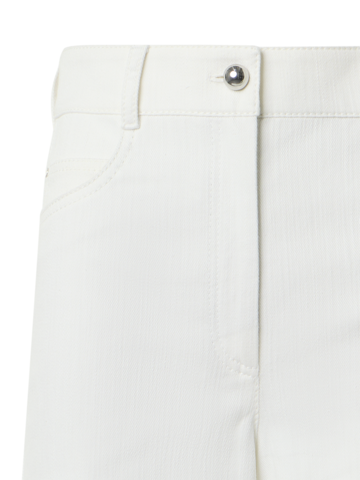 Designer Cooper Wide Leg Hose aus Stretch-Baumwolldenim - Weiss