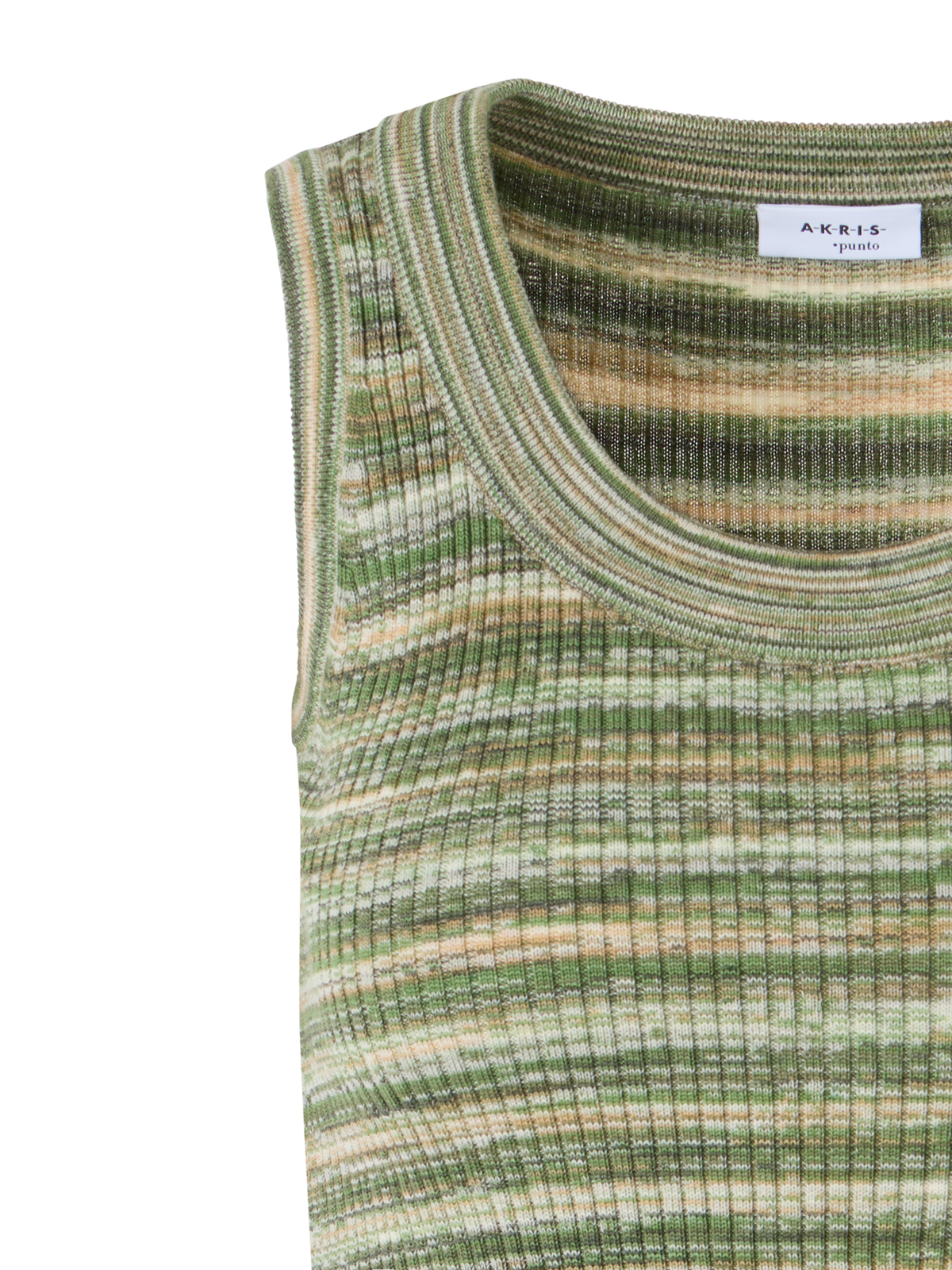 Designer Ärmelloses Stricktop aus Merinowolle - Grün