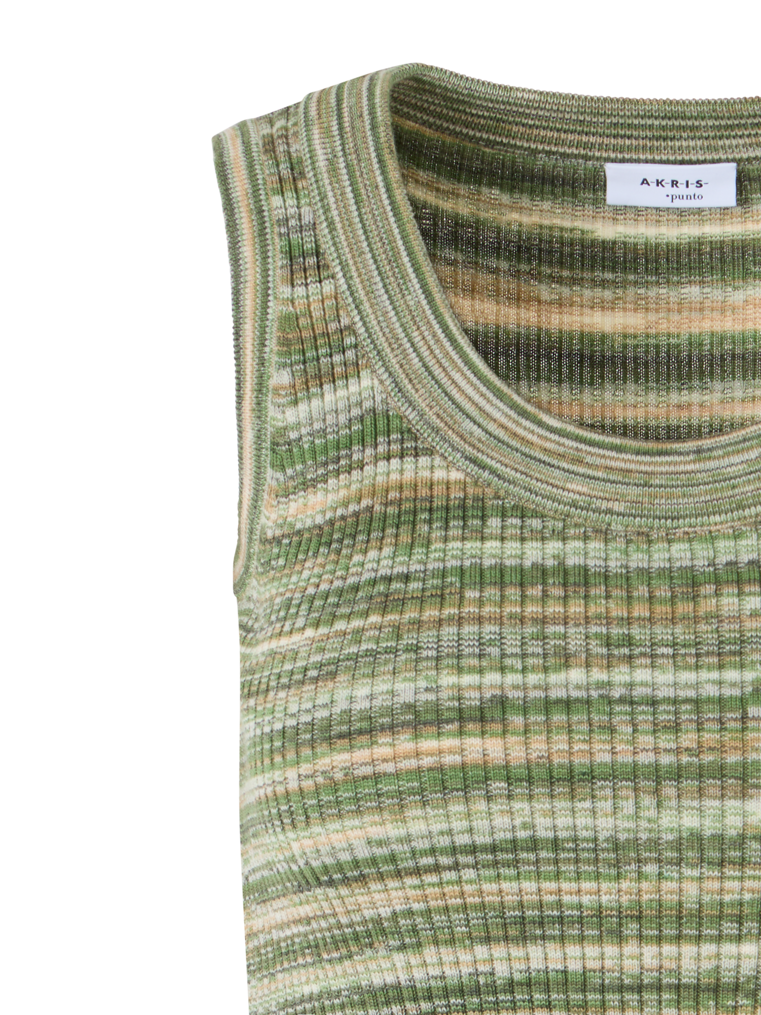 Designer Ärmelloses Stricktop aus Merinowolle - Grün