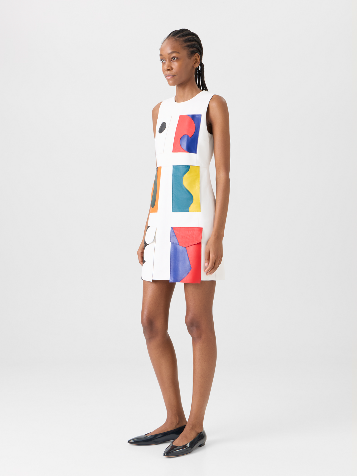 Designer Kurzes Etuikleid mit Paravent-Patchwork - Bunt #editorial