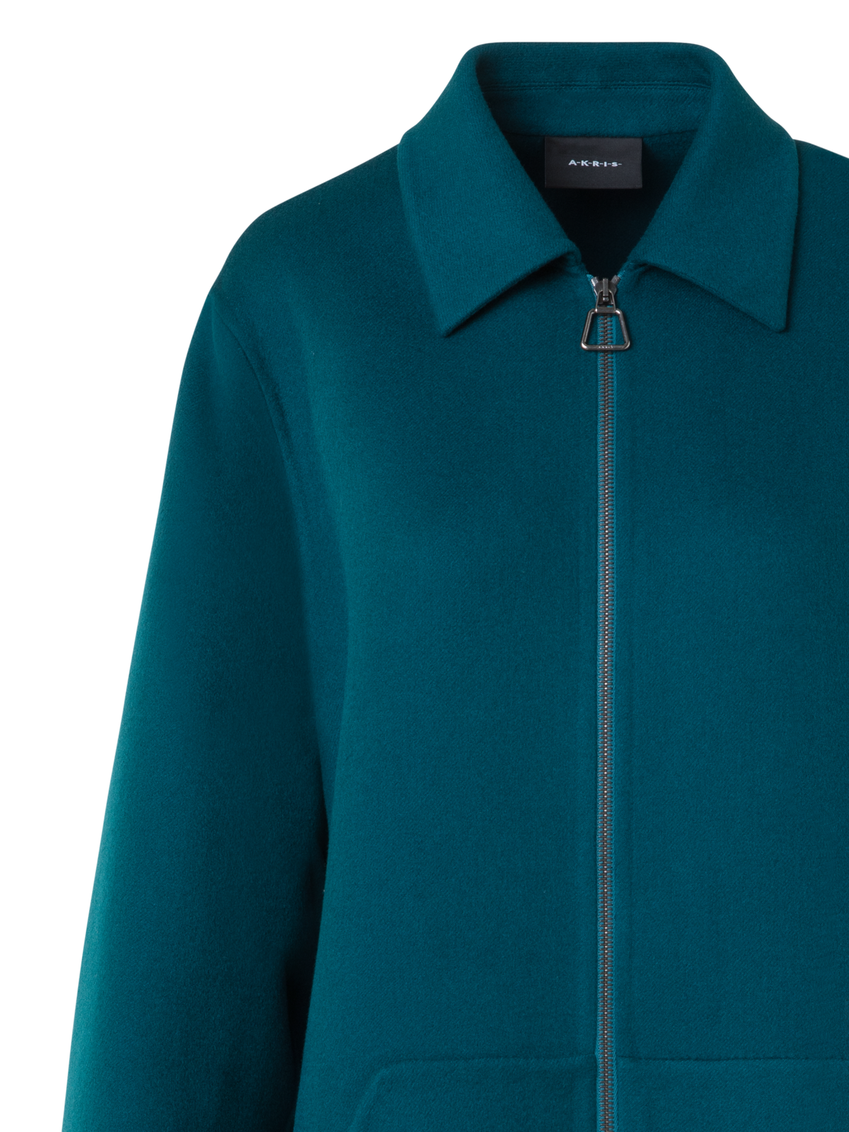 Designer Kurzmantel aus Kaschmir Doubleface - Grün