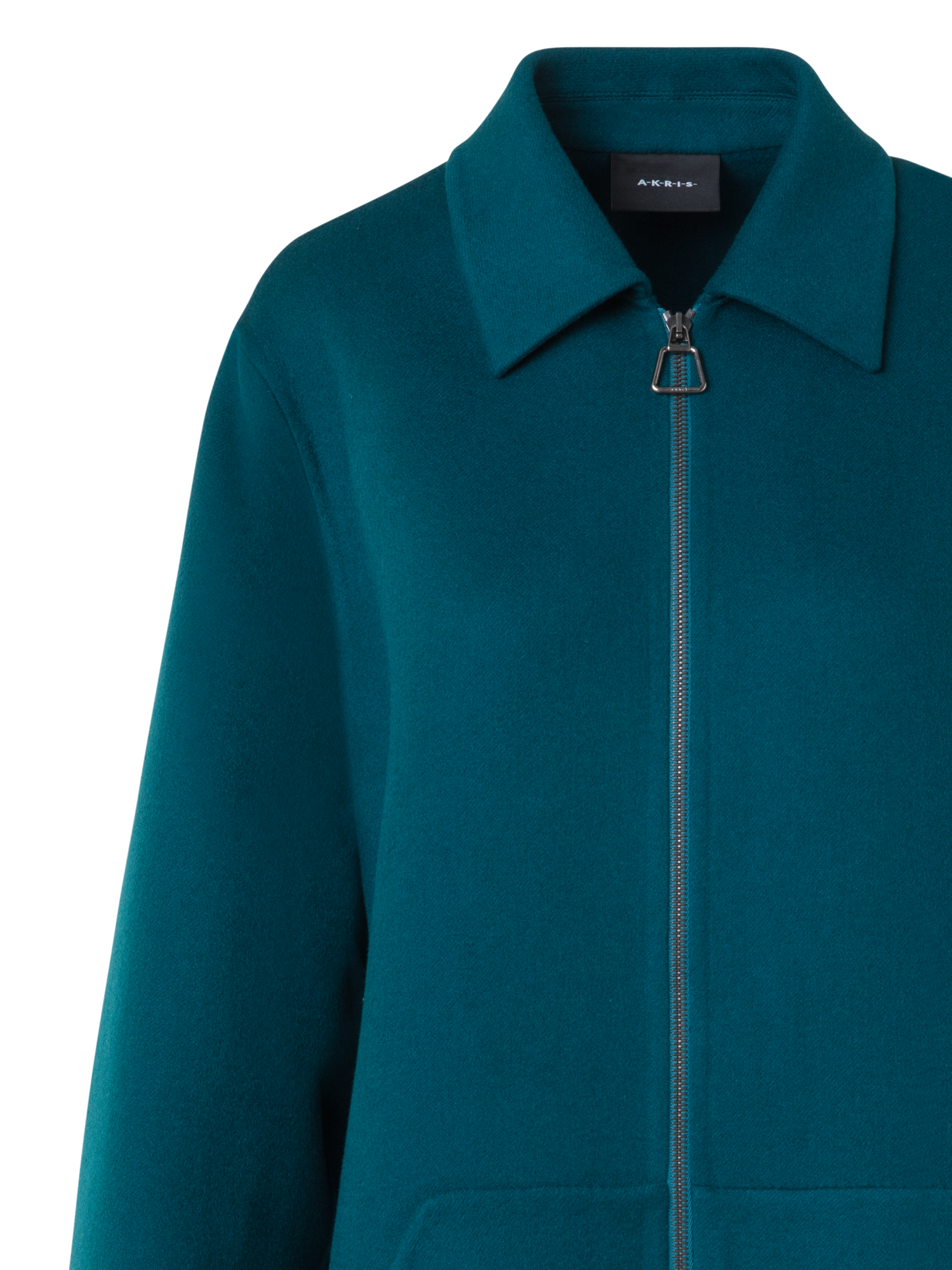 Designer Kurzmantel aus Kaschmir Doubleface - Grün