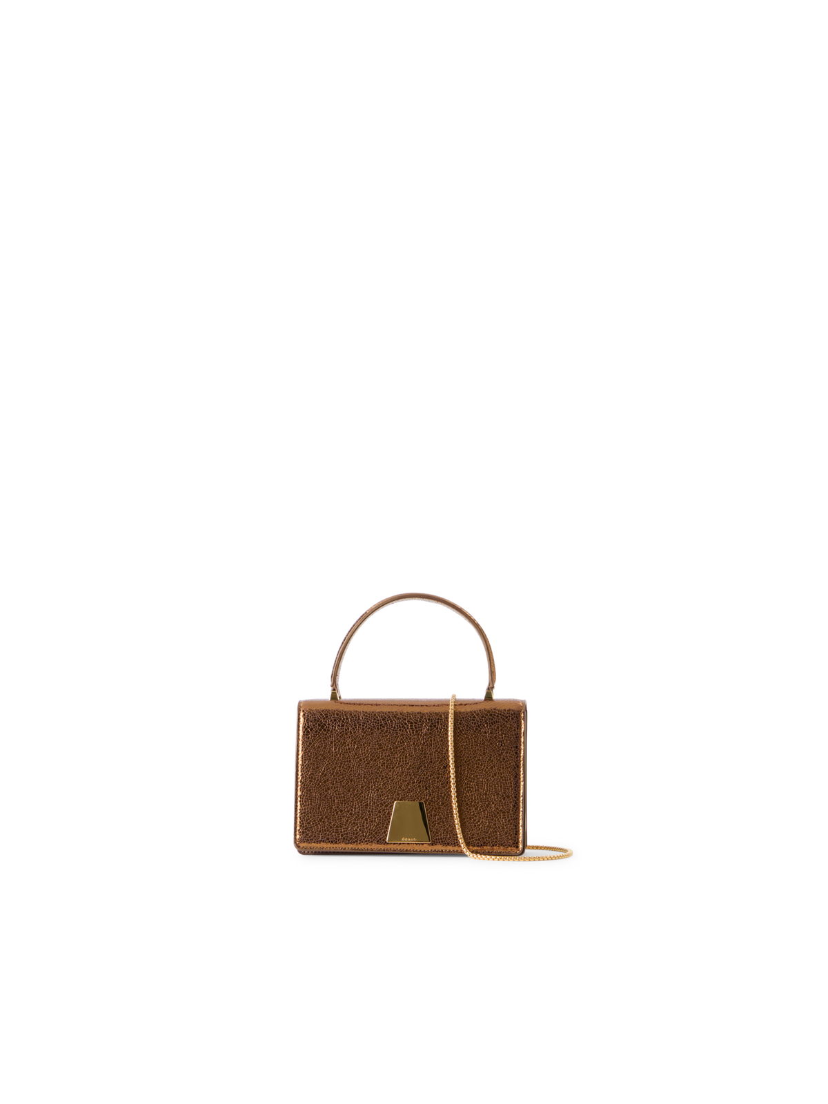 Designer Alice Mini Henkeltasche aus Metallic-Ziegenleder - Gold