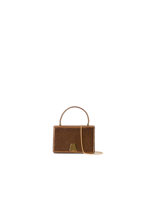 Designer Alice Mini Henkeltasche aus Metallic-Ziegenleder - Gold