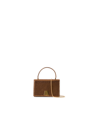 Designer Alice Mini Henkeltasche aus Metallic-Ziegenleder - Gold