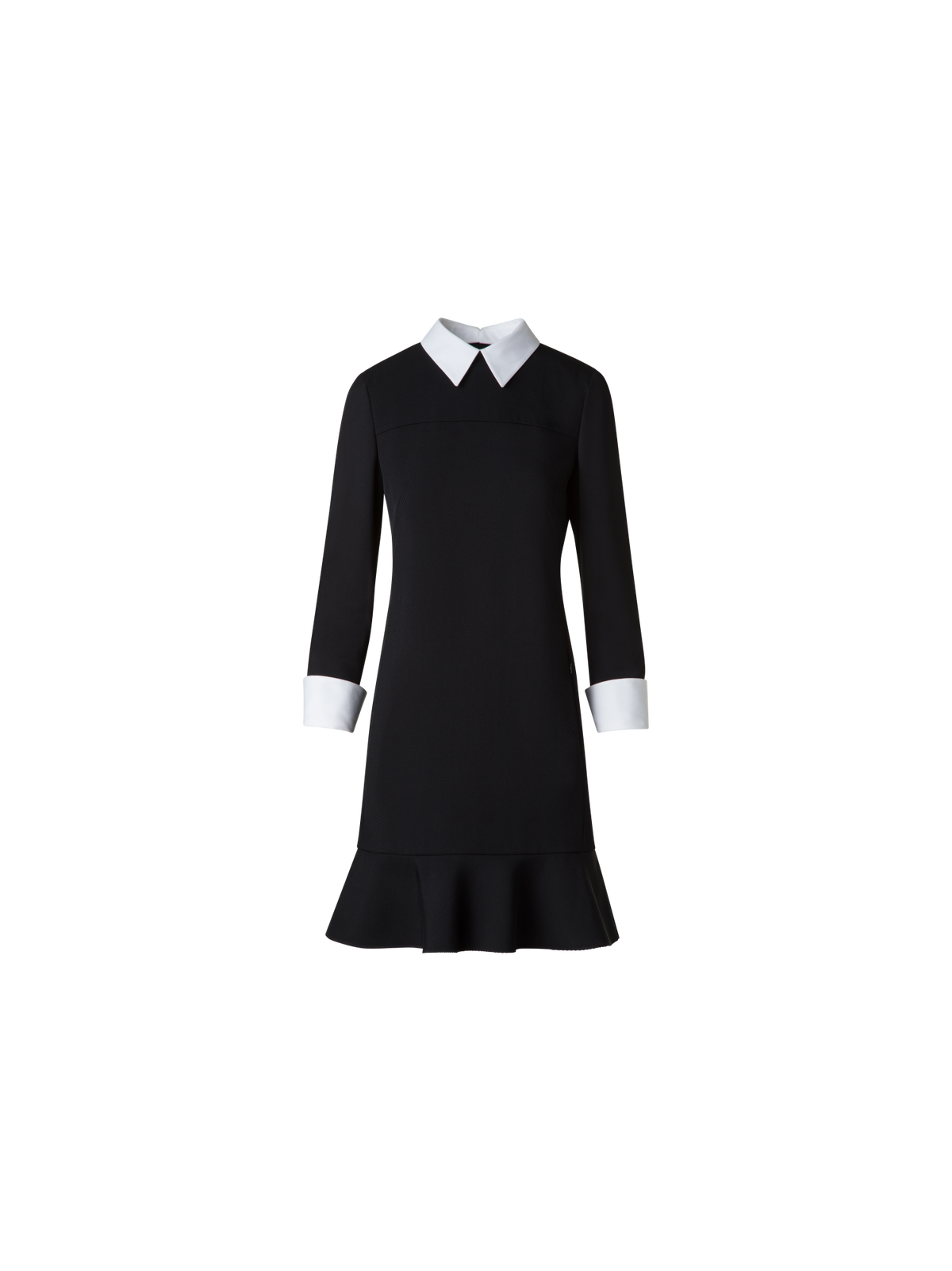 Designer Etuikleid mit abnehmbarem Kragen und Manschetten - Schwarz - Bunt