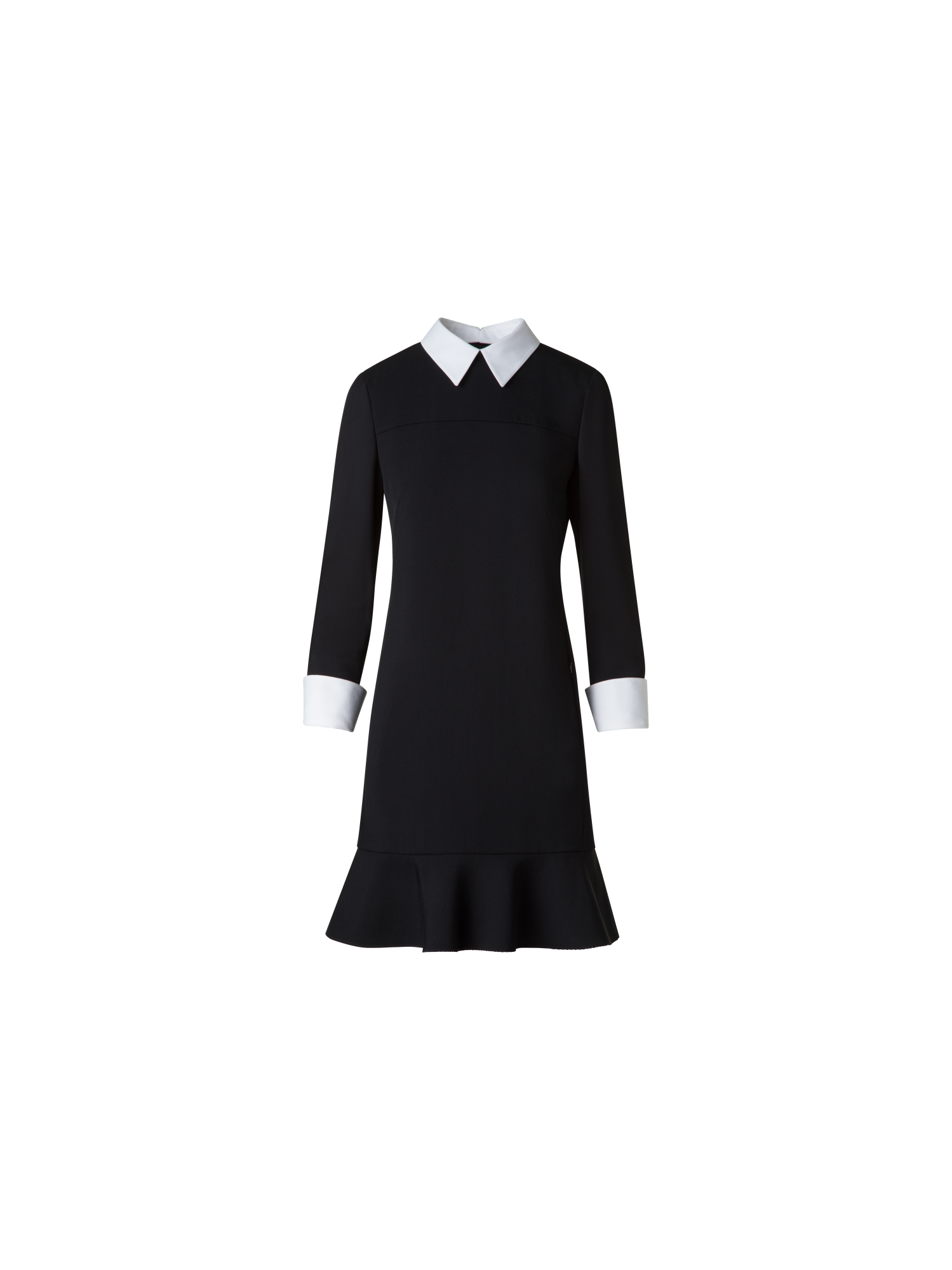 Designer Etuikleid mit abnehmbarem Kragen und Manschetten - Schwarz - Bunt