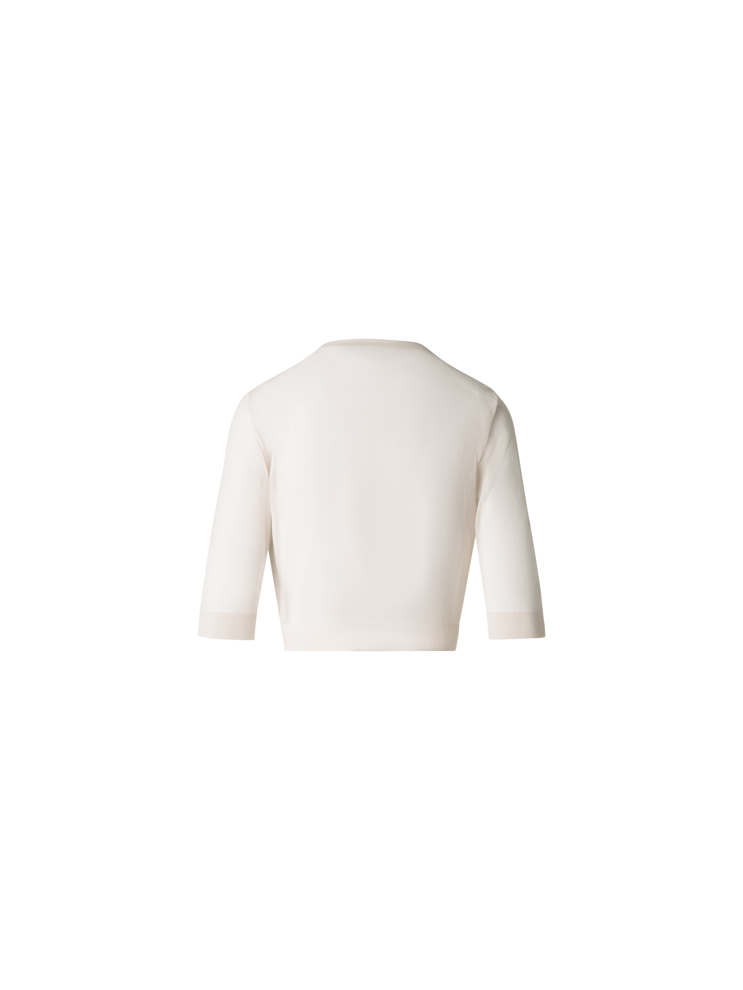 Designer Kurzer halbtransparenter Cardigan - Ecru - Weiss