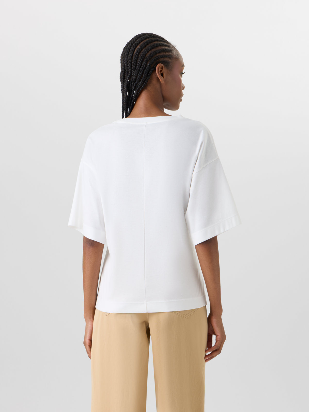 Designer Kurzärmeliges T-Shirt mit Punto Dot Applikation - Weiss #editorial