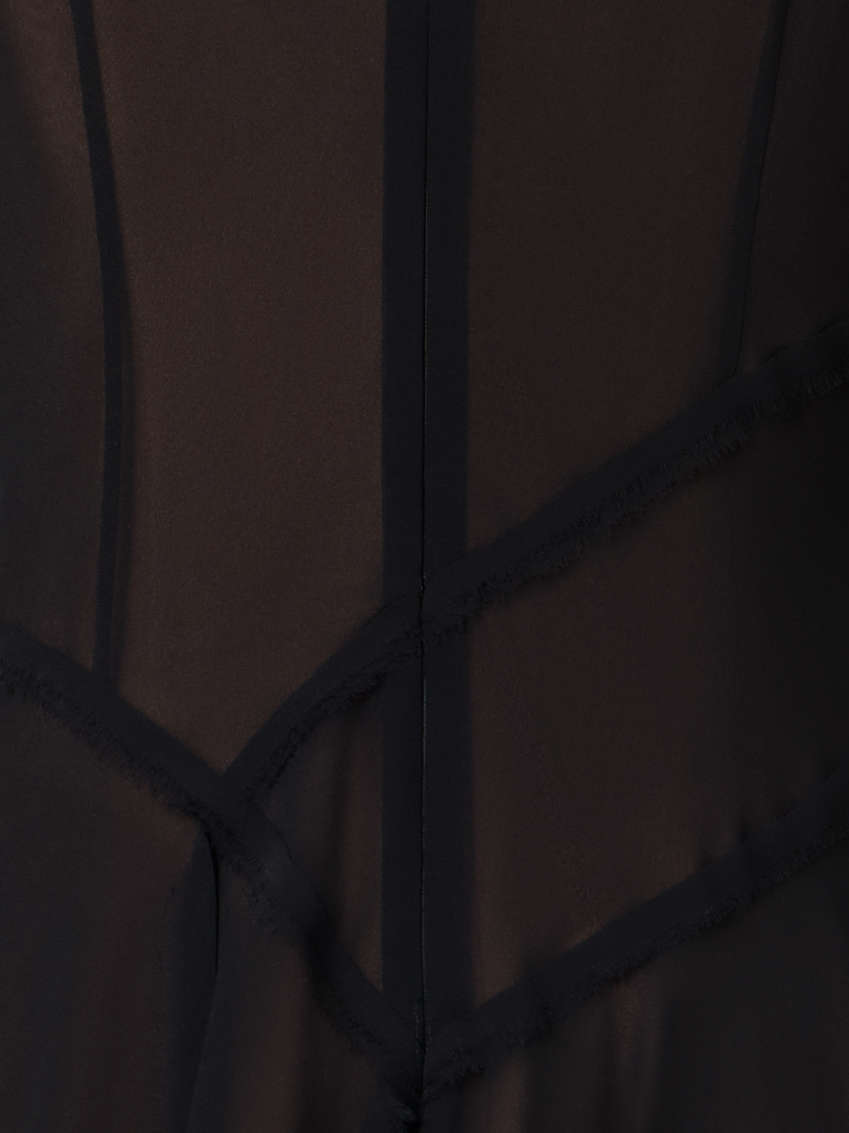 Designer Asymmetrisches Midikleid aus Georgette mit offenen Kanten - Schwarz