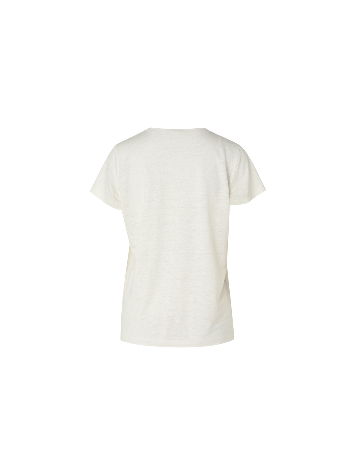 Designer Leinen Jersey T-Shirt - Ecru - Weiss