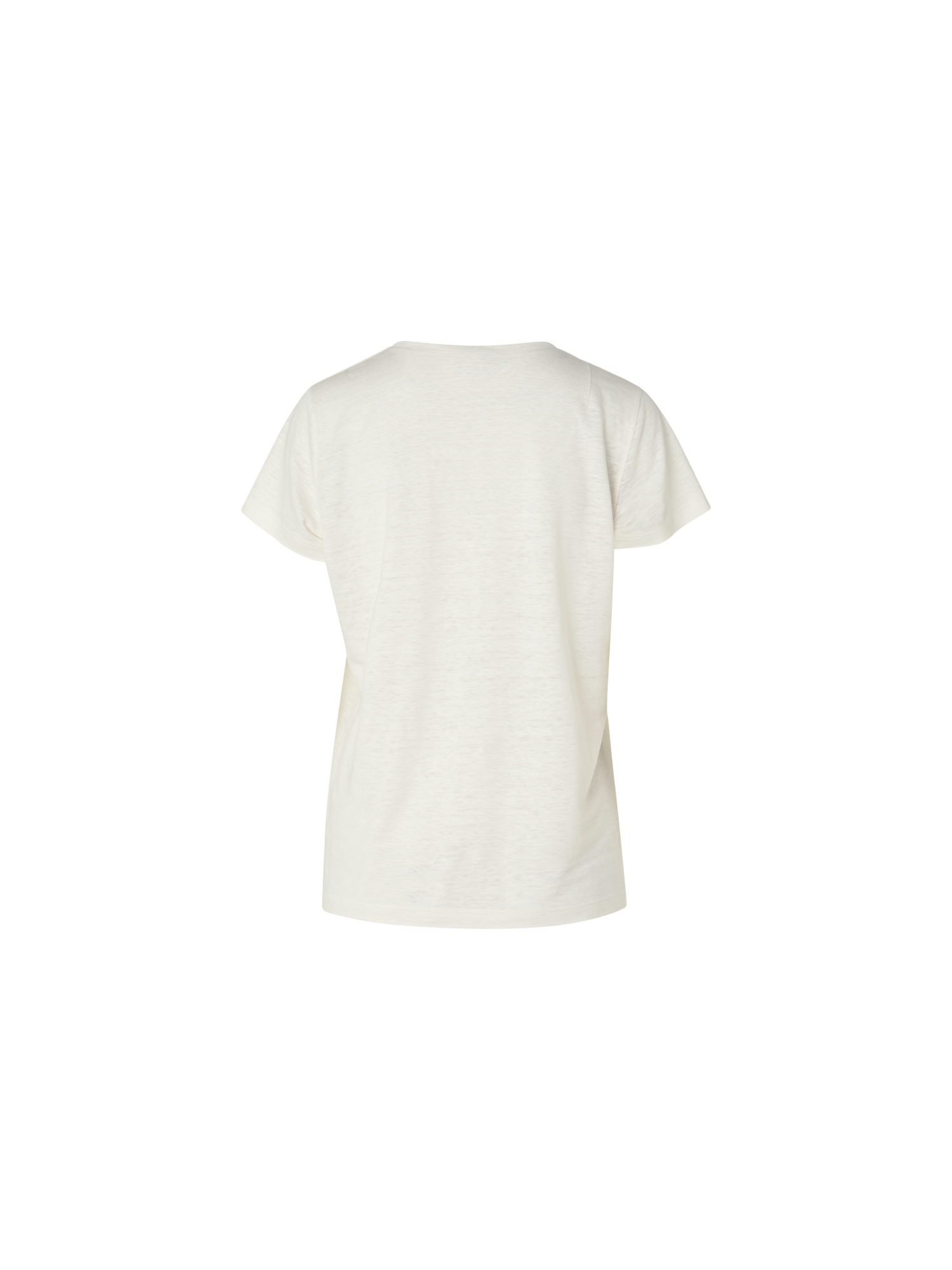 Designer Leinen Jersey T-Shirt - Ecru - Weiss