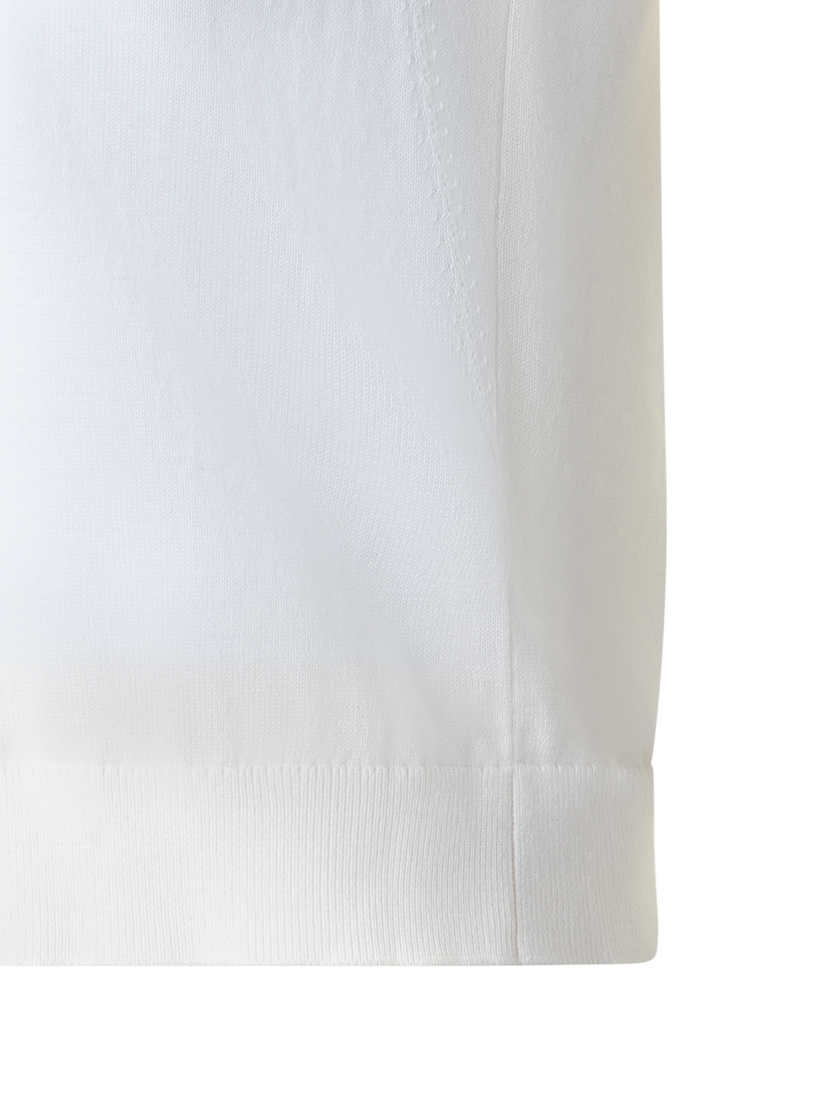 Designer Baumwoll-Strick-Top mit Trapez-Jacquard - Ecru - Weiss
