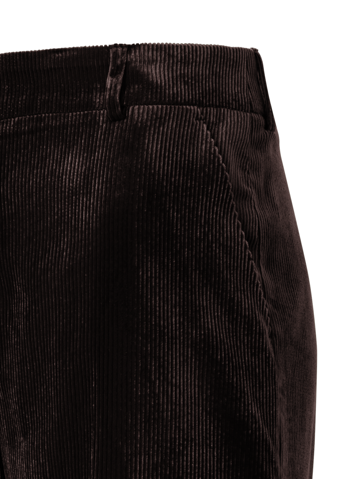 Designer Weite Hose aus fliessendem Cord - Braun