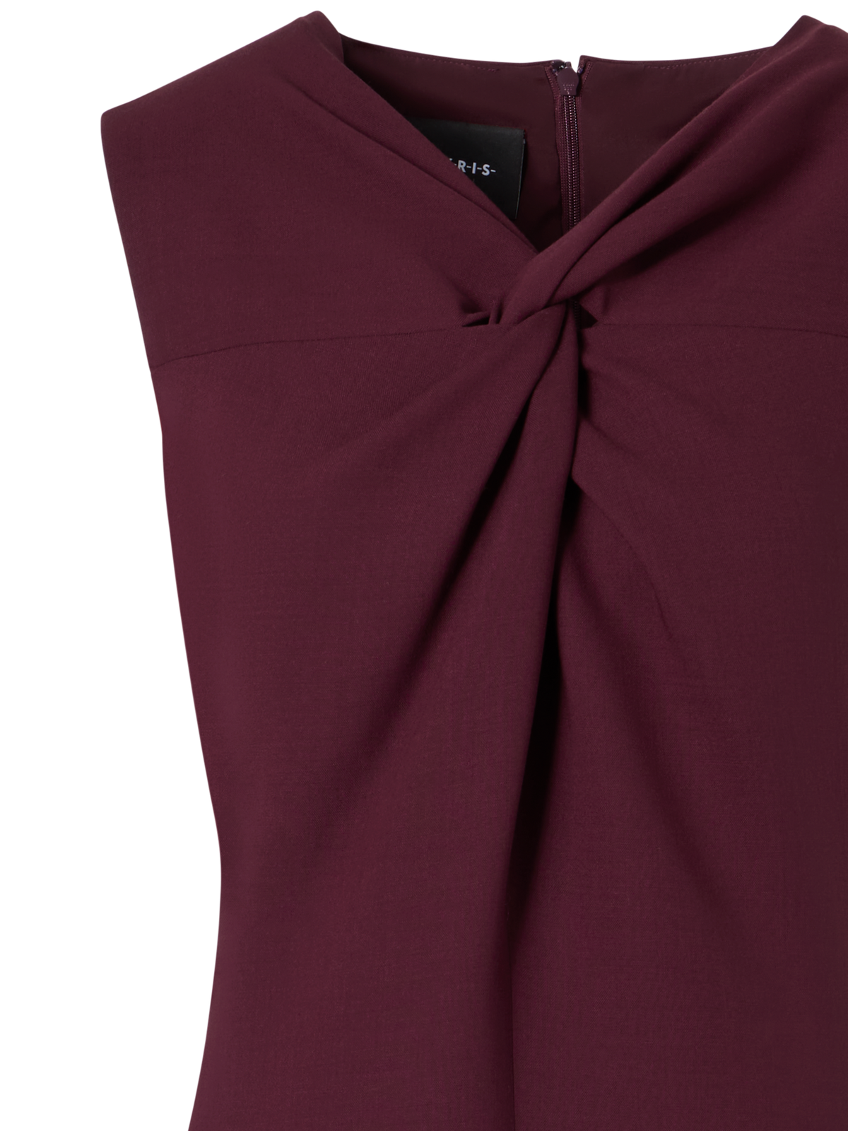 Designer Midikleid aus Woll-Double-Face mit Knotendetail - Rot