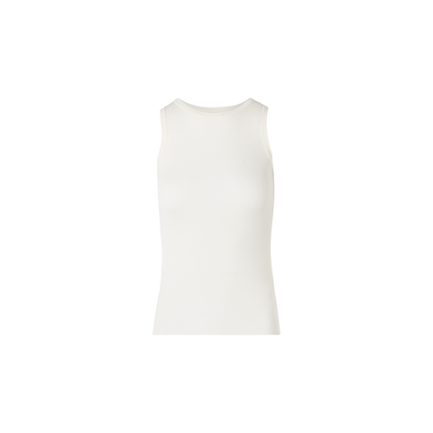 Ärmelloses geripptes Seidenstrick-Top