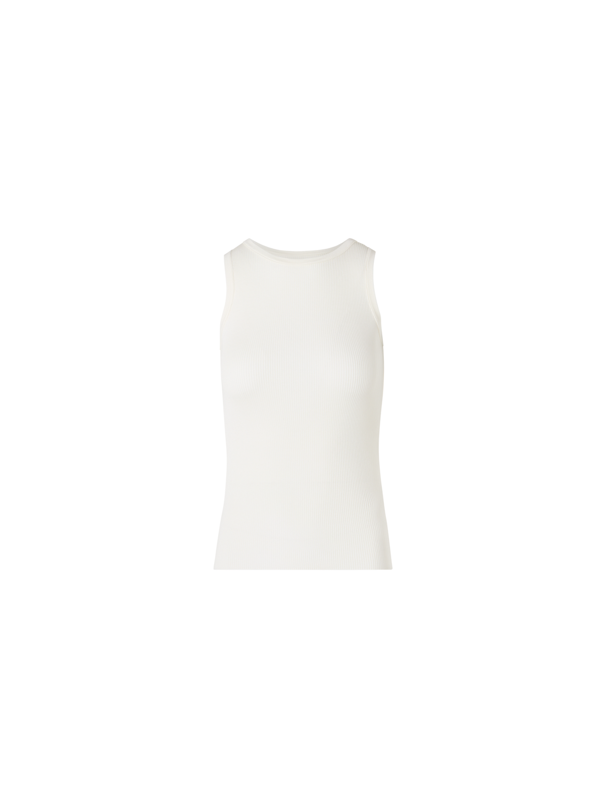 Designer Ärmelloses geripptes Seidenstrick-Top - Ecru