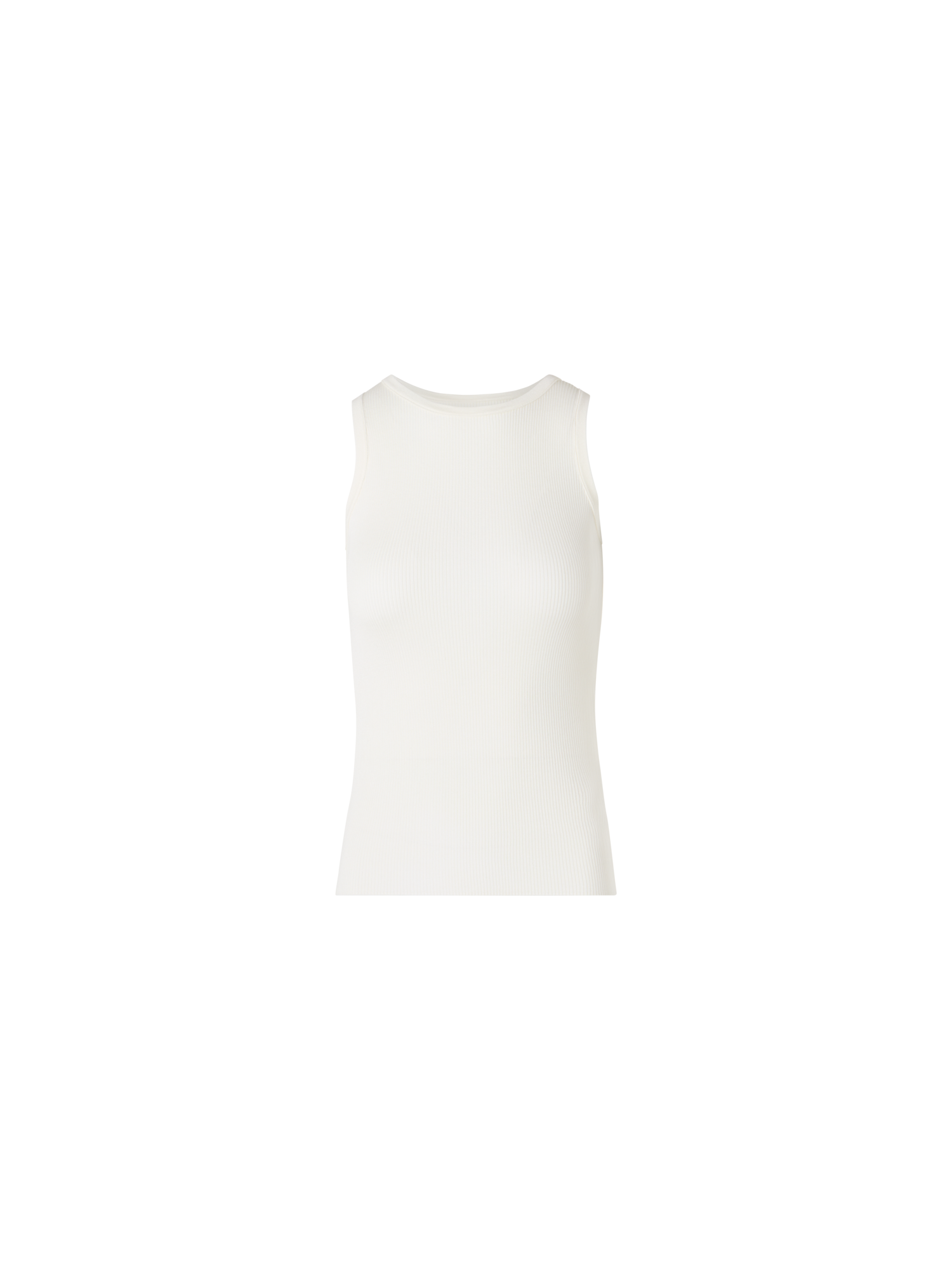 Designer Ärmelloses geripptes Seidenstrick-Top - Ecru