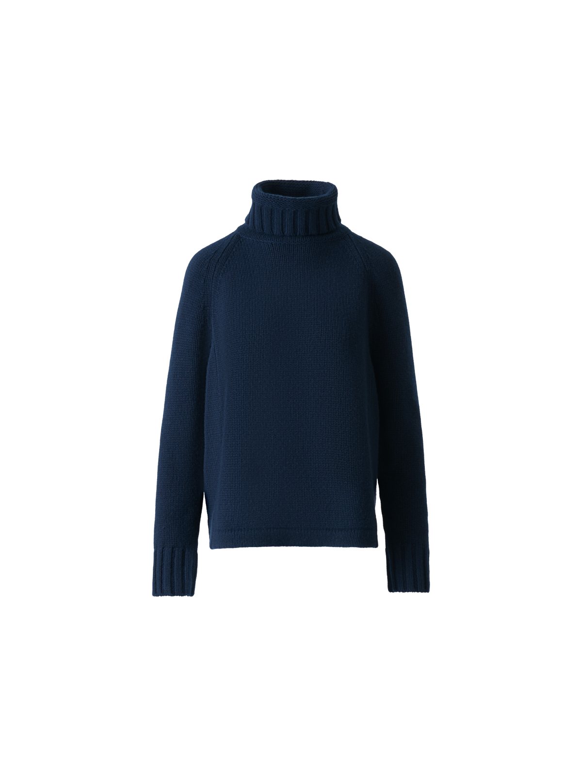 Designer Boxy Kaschmir Rollkragen Pullover - Dunkelblau - Blau