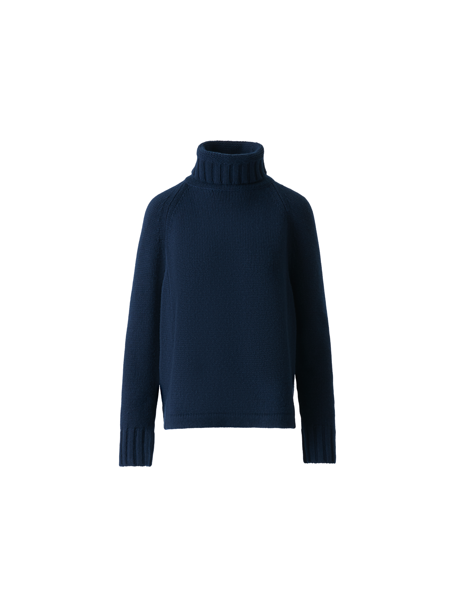 Designer Boxy Kaschmir Rollkragen Pullover - Dunkelblau - Blau