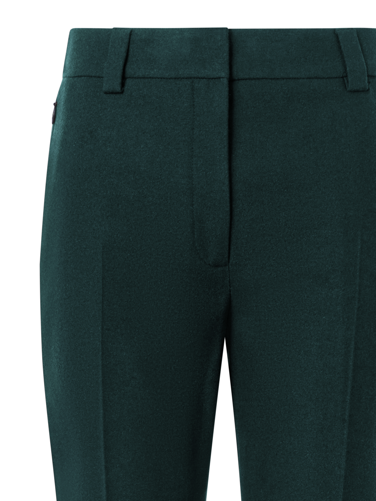 Designer Tapered Flanellhose mit Umschlag - Grün