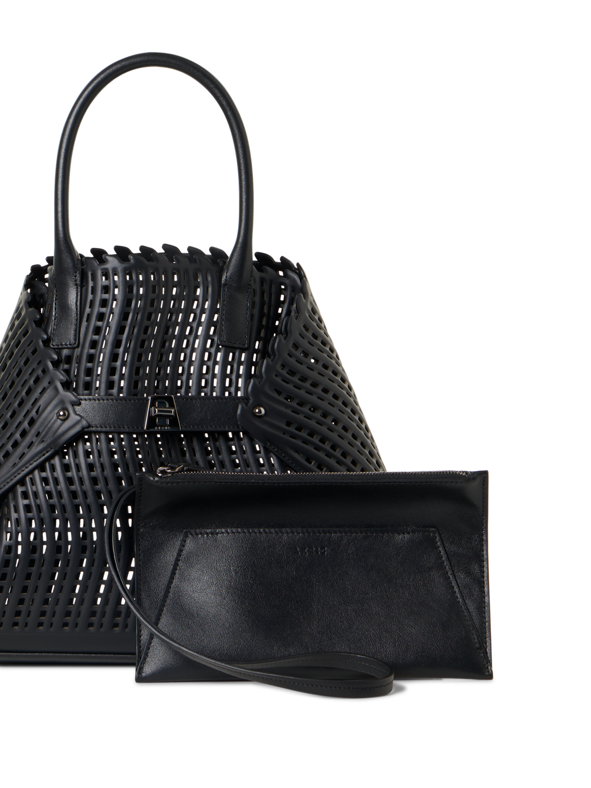 Designer Ai Small Top Handle Tote Bag - Schwarz